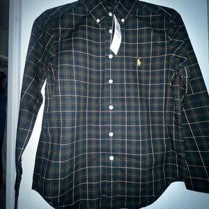 Boys Size 10-12 POLO Classic Multicolor Plaid Shirt